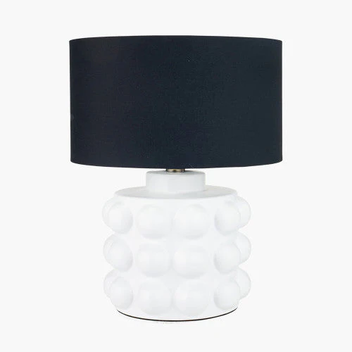 Serenity Table Lamp Base Bobbled Ceramic - White & Black Finishes - Image 9