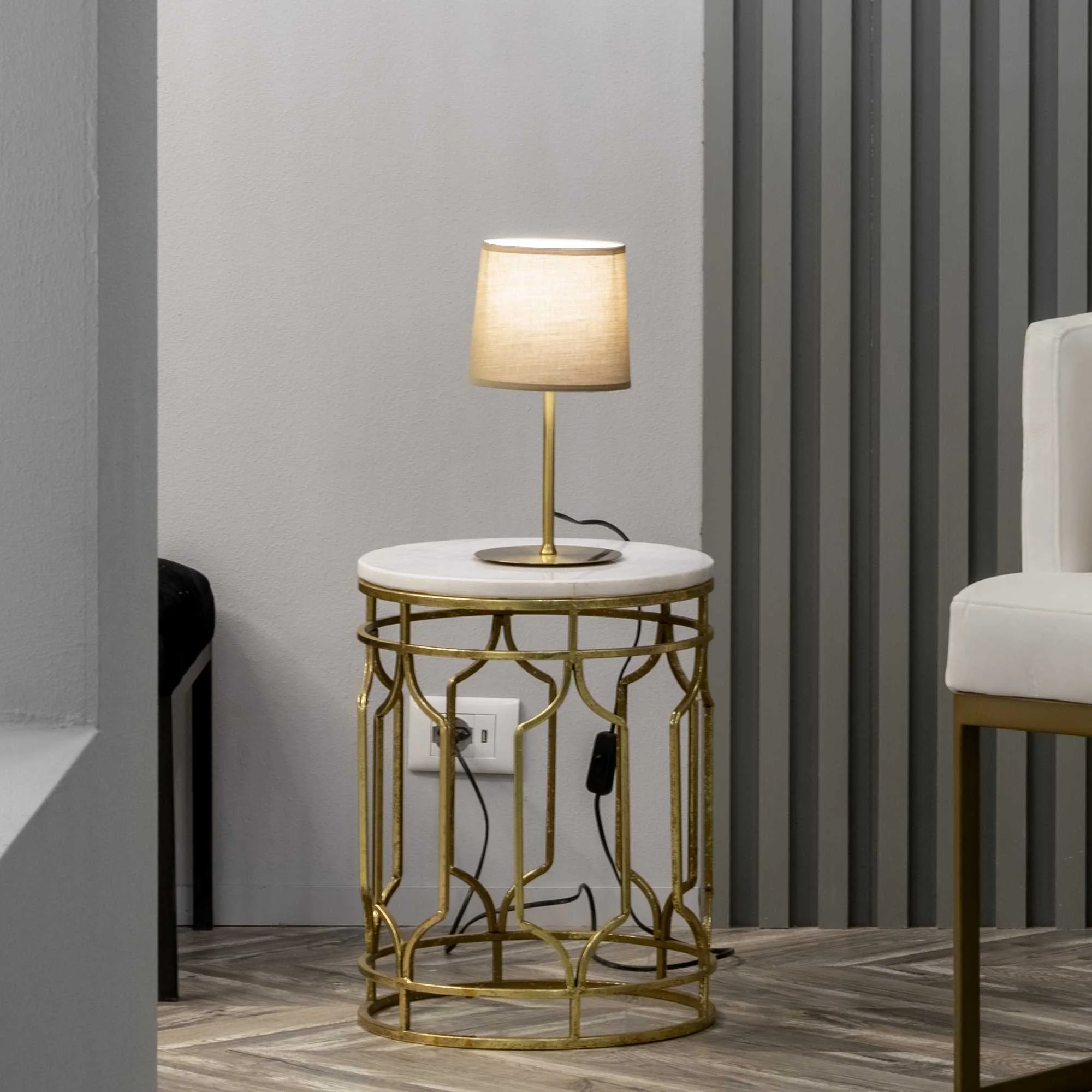 Set Table Lamp Fitting - White/Black/Nickel/Brass Finish - Image 9