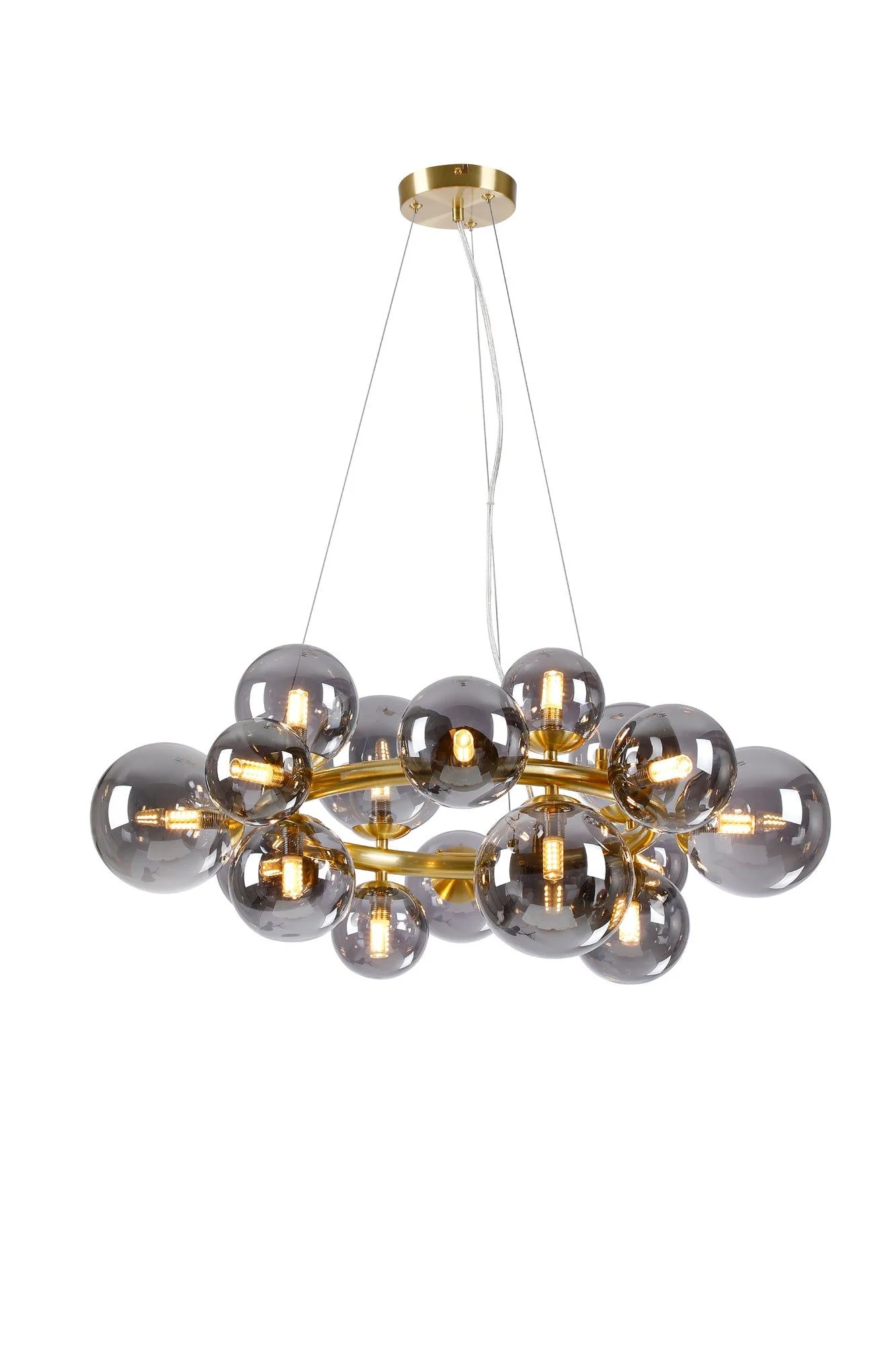 Seville 16 Lt Circular Centre Ceiling Light, Gold/Black/Nickel - Various Shade Finishes - Image 10