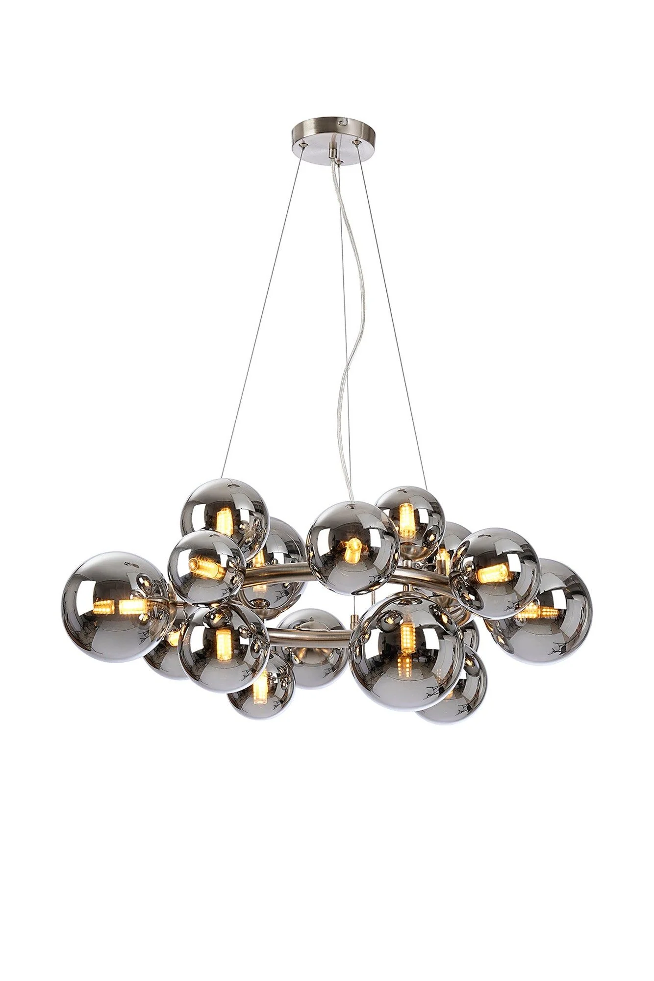 Seville 16 Lt Circular Centre Ceiling Light, Gold/Black/Nickel - Various Shade Finishes - Image 12