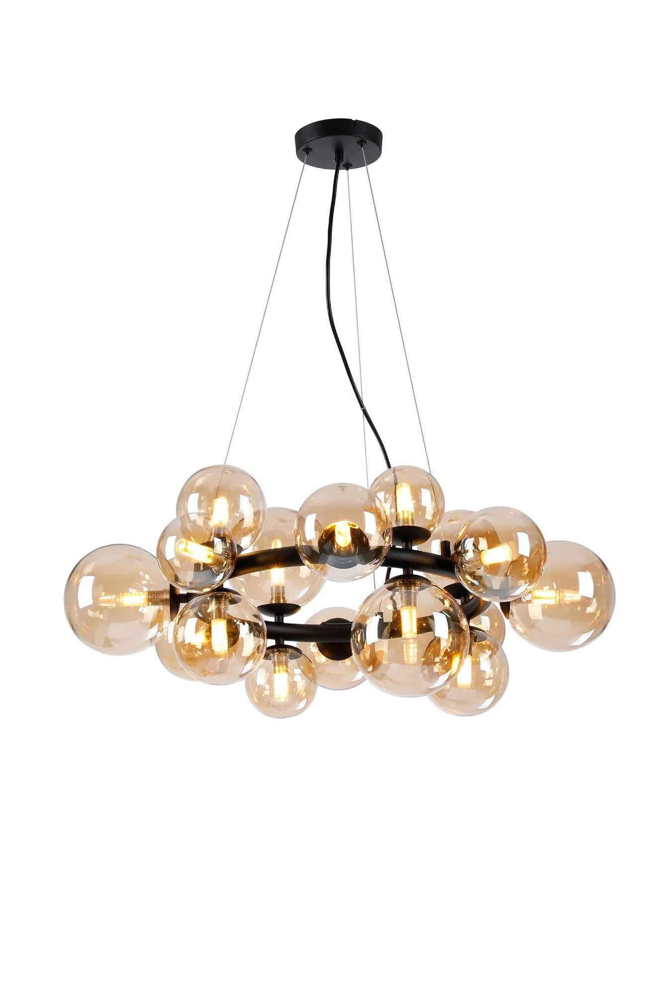 Seville 16 Lt Circular Centre Ceiling Light, Gold/Black/Nickel - Various Shade Finishes - Image 2