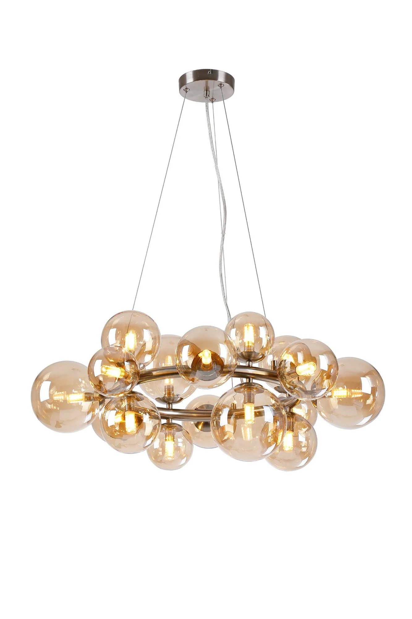 Seville 16 Lt Circular Centre Ceiling Light, Gold/Black/Nickel - Various Shade Finishes - Image 3