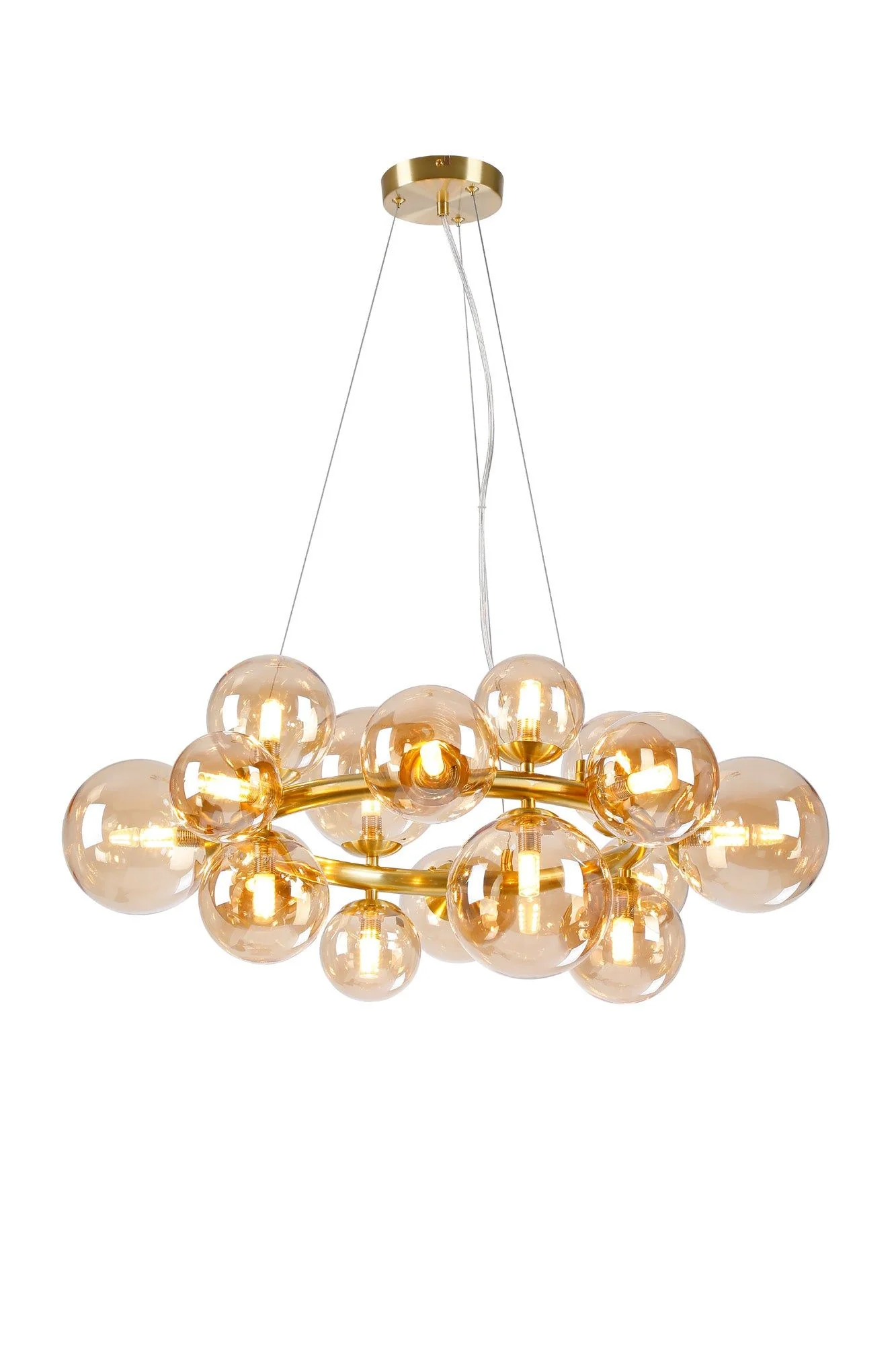 Seville 16 Lt Circular Centre Ceiling Light, Gold/Black/Nickel - Various Shade Finishes - Image 4