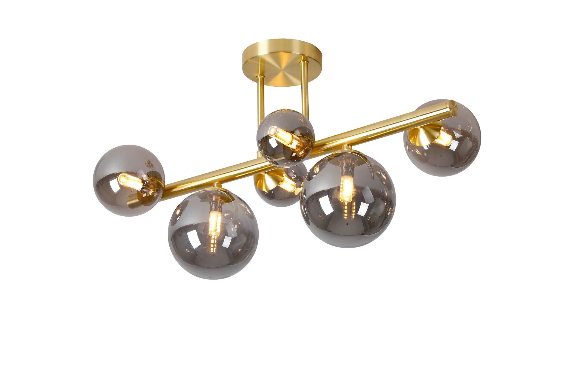 Seville 6 Lt Semi Flush Ceiling Light, Gold/Black/Nickel - Various Shade Finishes - Image 10