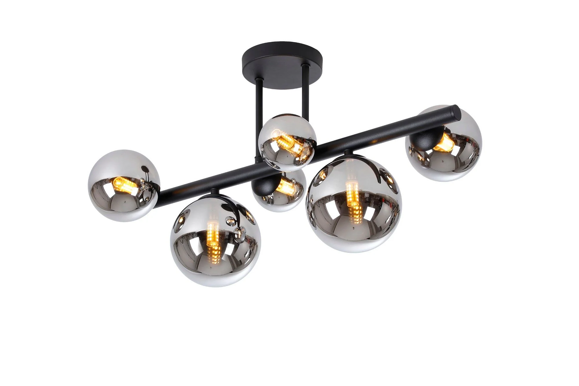Seville 6 Lt Semi Flush Ceiling Light, Gold/Black/Nickel - Various Shade Finishes - Image 11