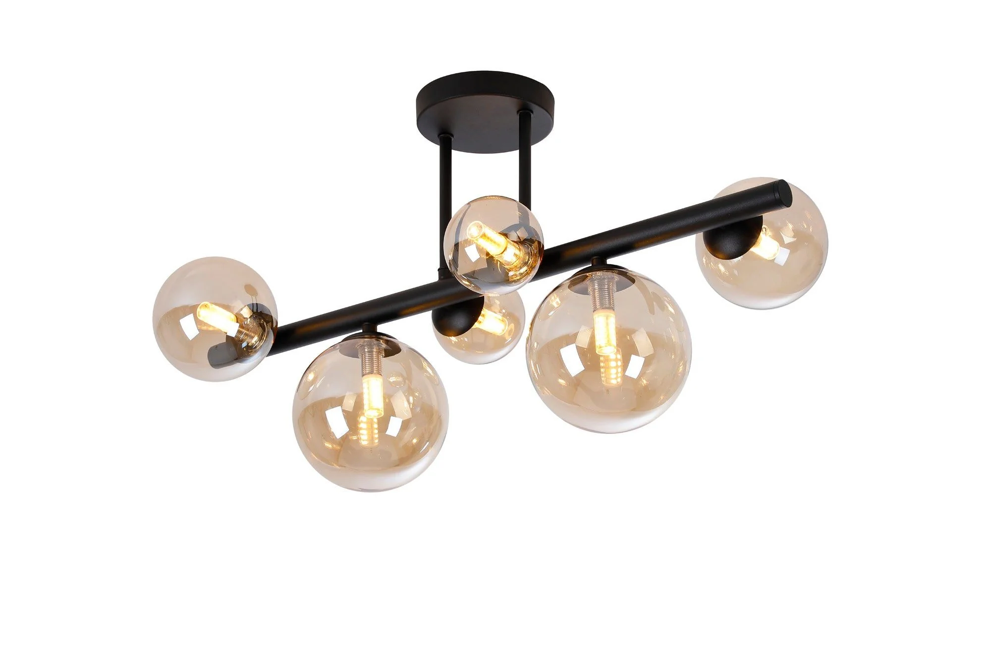 Seville 6 Lt Semi Flush Ceiling Light, Gold/Black/Nickel - Various Shade Finishes - Image 2