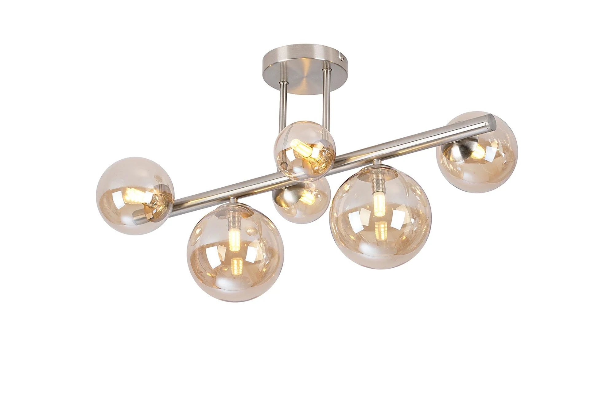 Seville 6 Lt Semi Flush Ceiling Light, Gold/Black/Nickel - Various Shade Finishes - Image 3