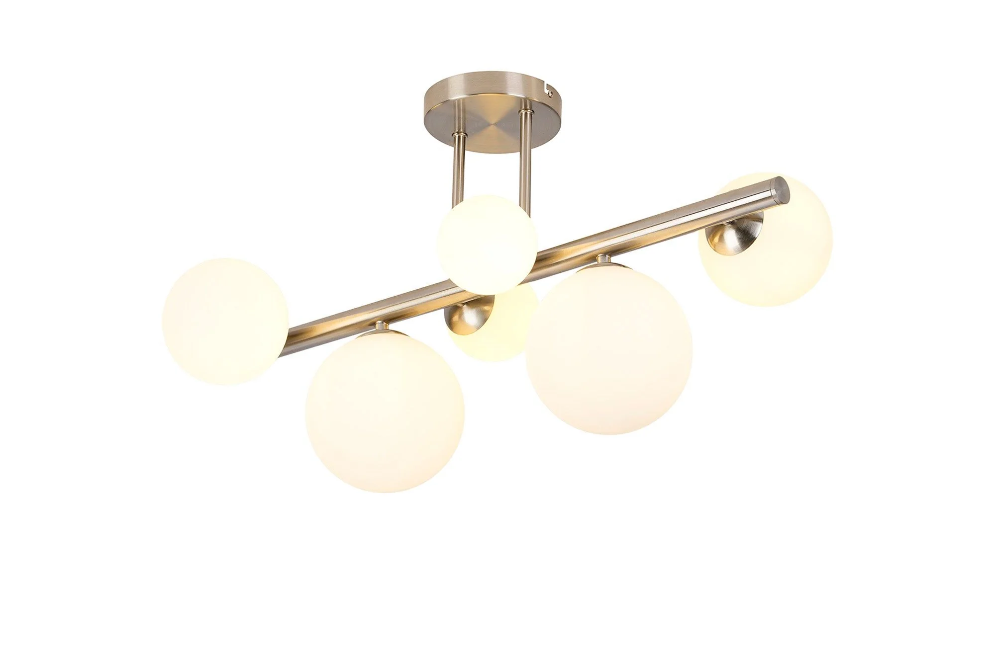 Seville 6 Lt Semi Flush Ceiling Light, Gold/Black/Nickel - Various Shade Finishes - Image 6