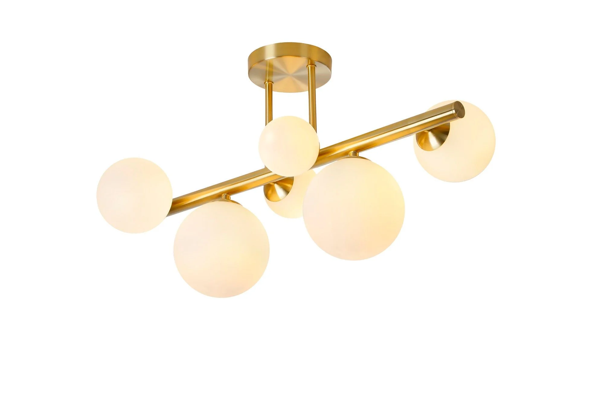 Seville 6 Lt Semi Flush Ceiling Light, Gold/Black/Nickel - Various Shade Finishes - Image 7