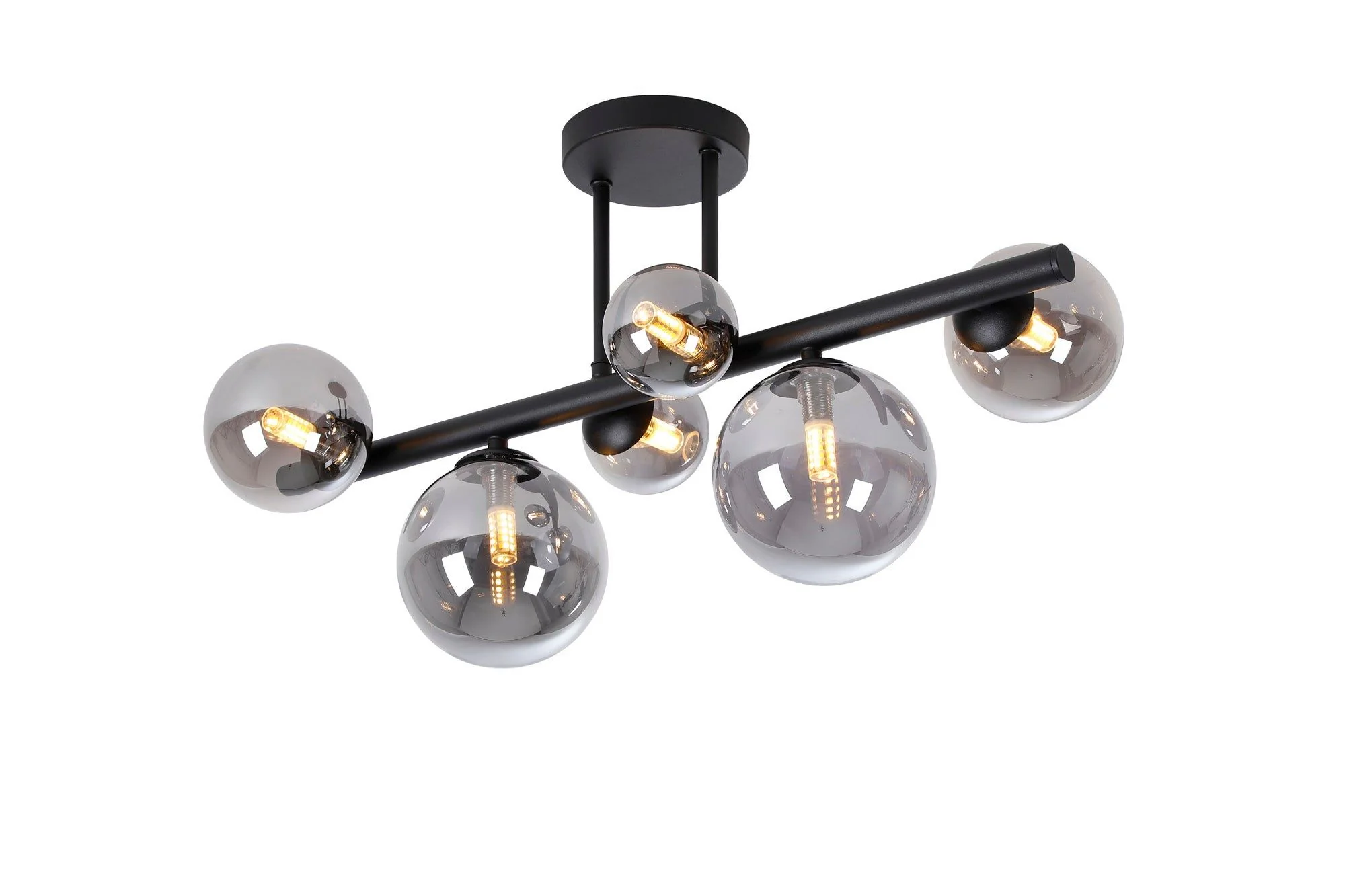 Seville 6 Lt Semi Flush Ceiling Light, Gold/Black/Nickel - Various Shade Finishes - Image 8