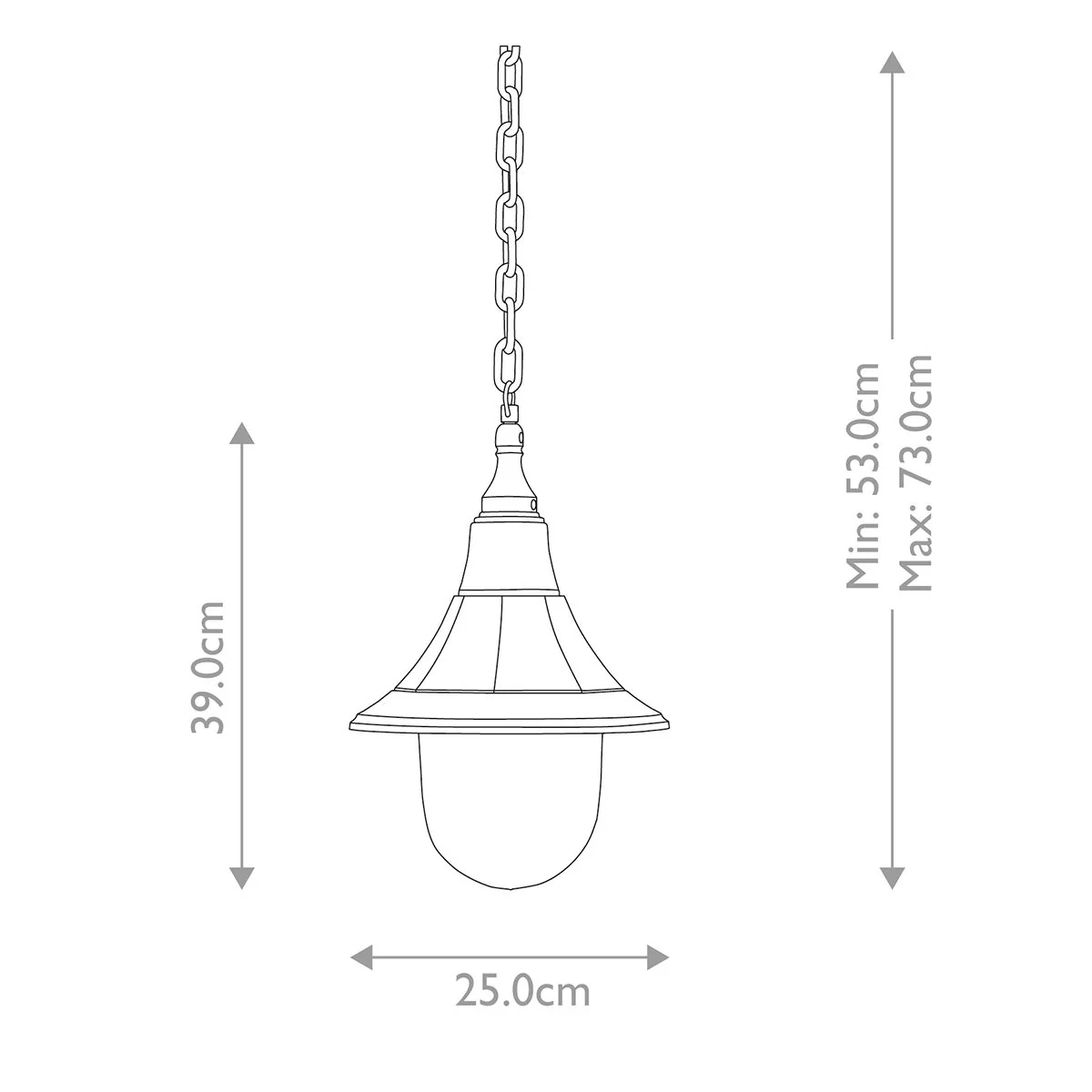 Shannon 1 Light Chain Lantern - Black IP44 E27 - Image 5