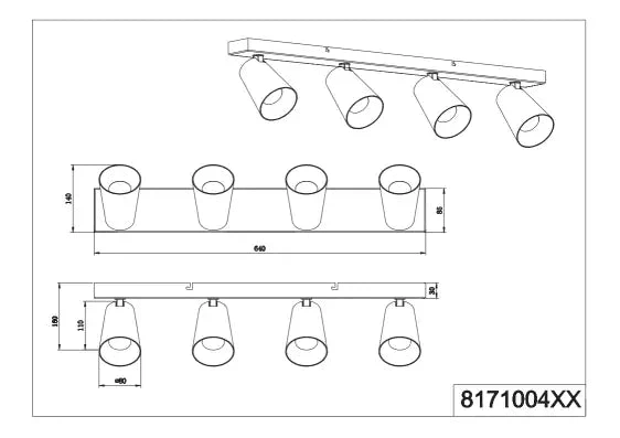 Sharp 2/3/4Lt Bar Spotlights - Black/White - Image 7