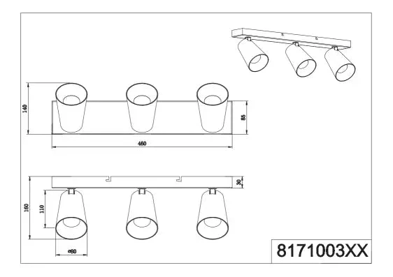 Sharp 2/3/4Lt Bar Spotlights - Black/White - Image 8