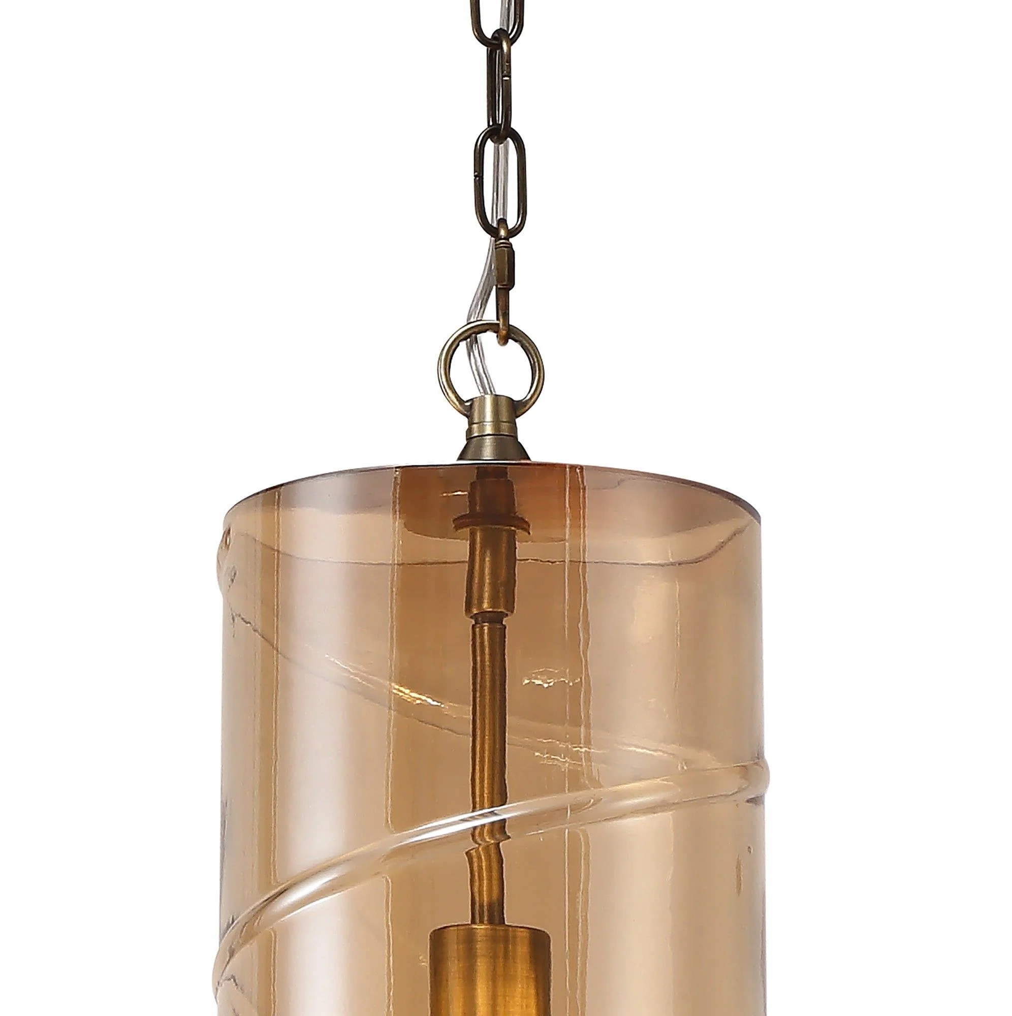 Shauna Pendant, Antique Brass/Amber,  Matt Black/Smoked, Polished Chrome/ Clear - Image 4