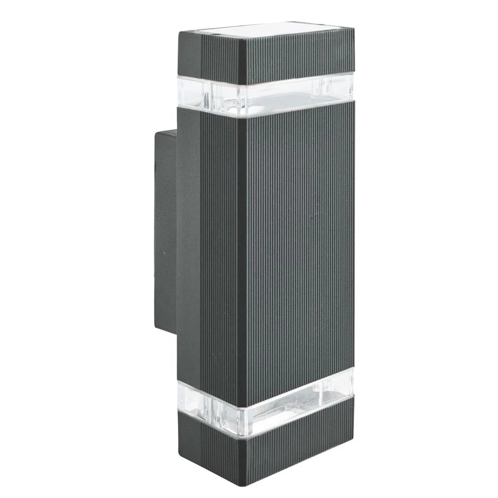 SHEFFIELD 2LT OUTDOOR WALL LIGHT - GREY & BLACK - Image 2