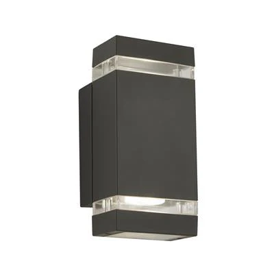 SHEFFIELD 2LT OUTDOOR WALL LIGHT - GREY & BLACK - Image 4