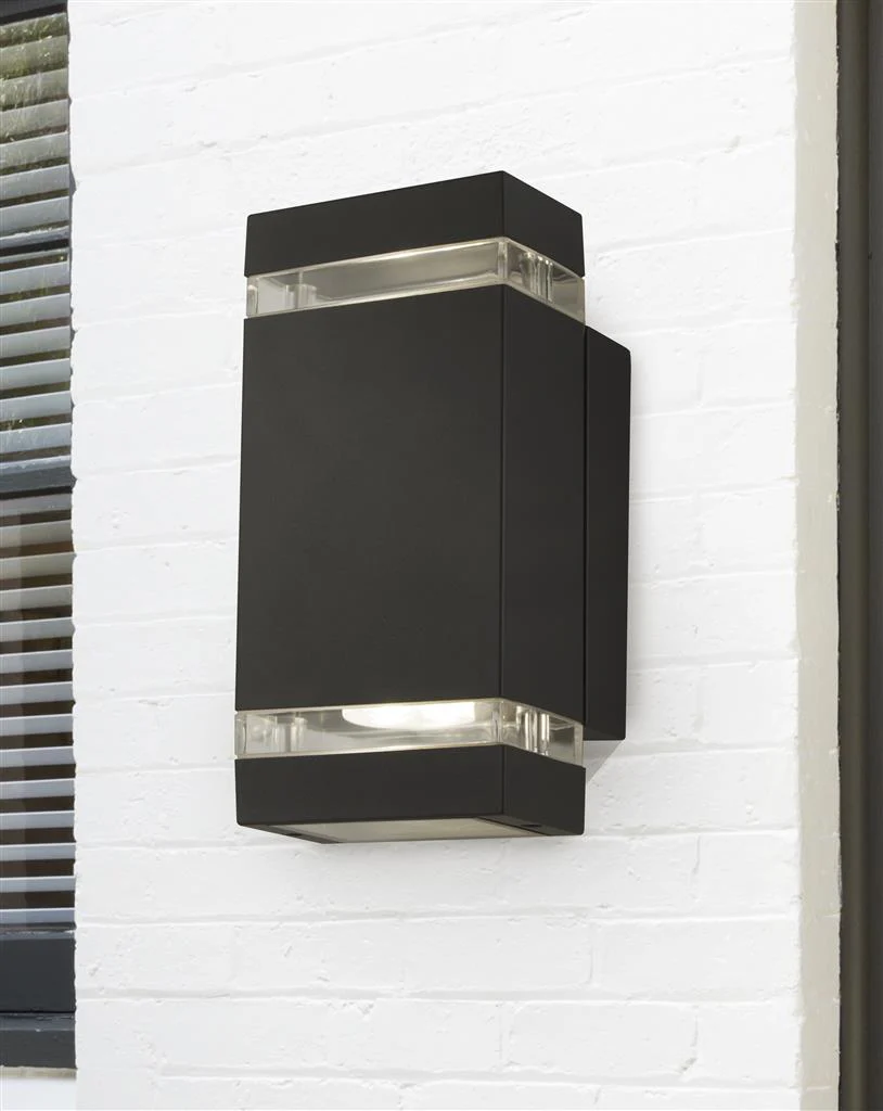 SHEFFIELD 2LT OUTDOOR WALL LIGHT - GREY & BLACK - Image 5