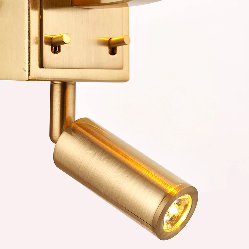 Shelbourne 1Lt Wall & Spot - Bright Nickel/Satin Gold E14+LED - Image 11