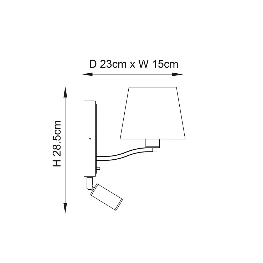 Shelbourne 1Lt Wall & Spot - Bright Nickel/Satin Gold E14+LED - Image 15