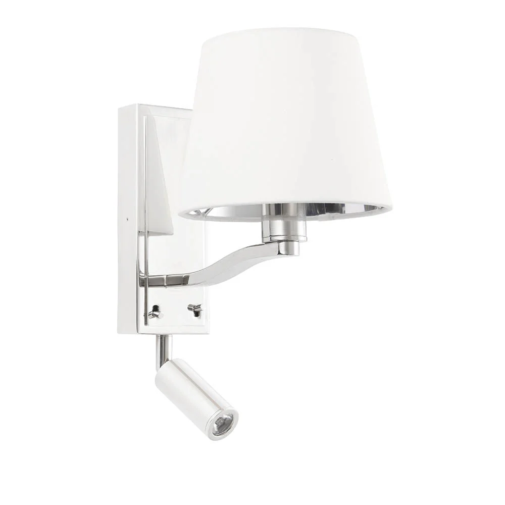 Shelbourne 1Lt Wall & Spot - Bright Nickel/Satin Gold E14+LED - Image 8
