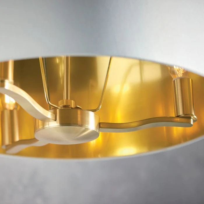 Shelbourne 3Lt Pendant Light - Brushed Gold/Bright Nickel - Image 3