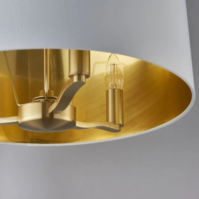 Shelbourne 3Lt Pendant Light - Brushed Gold/Bright Nickel - Image 4