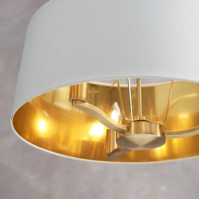 Shelbourne 3Lt Pendant Light - Brushed Gold/Bright Nickel - Image 5