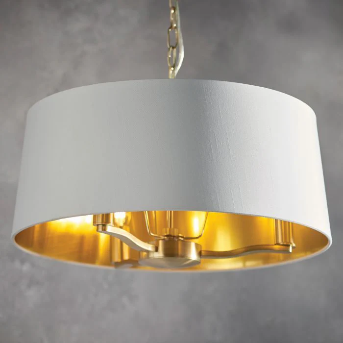 Shelbourne 3Lt Pendant Light - Brushed Gold/Bright Nickel - Image 7