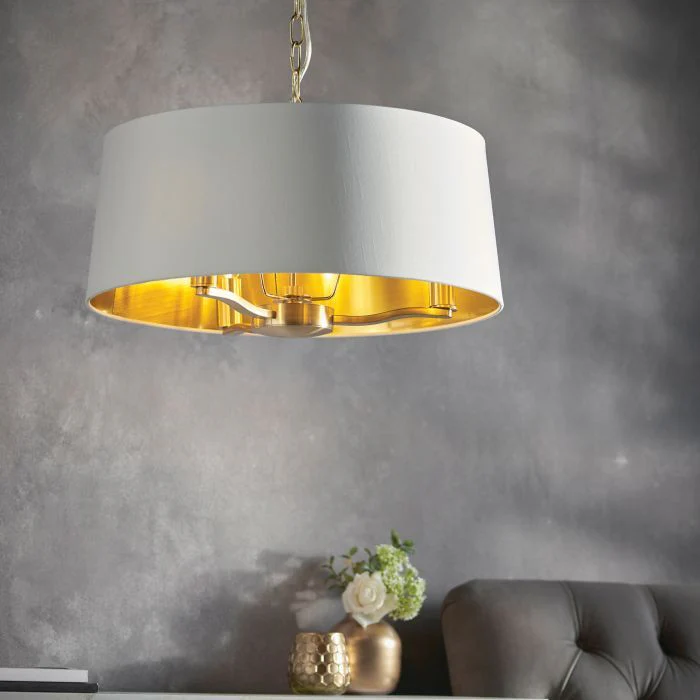 Shelbourne 3Lt Pendant Light - Brushed Gold/Bright Nickel - Image 8