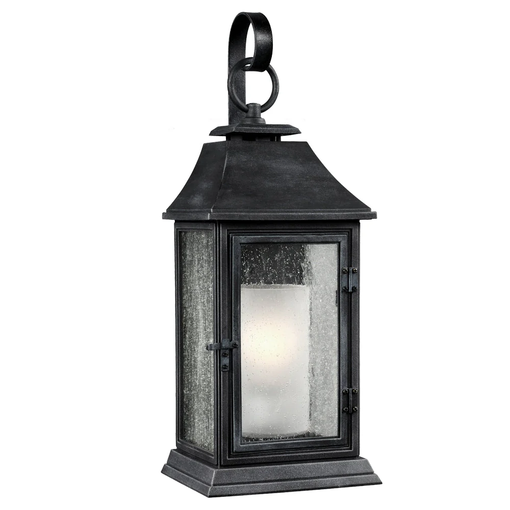 Shepherd Small/Medium/Large/XL Wall Lantern - Dark Weathered Zinc Finish - Image 7