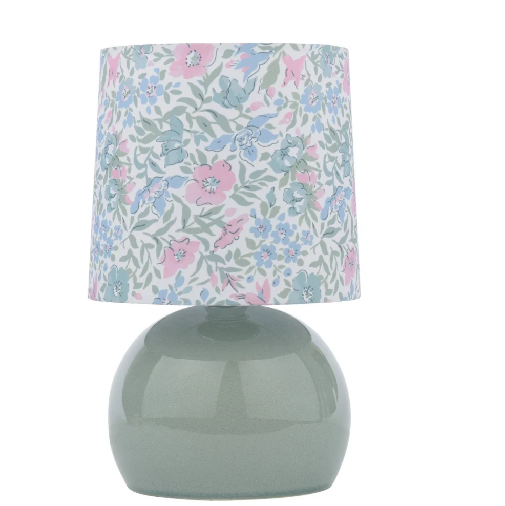 Sherston Table Lamp- Blue Crackle Glaze With Shade - Image 2