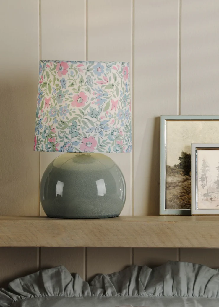 Sherston Table Lamp- Blue Crackle Glaze With Shade - Image 4