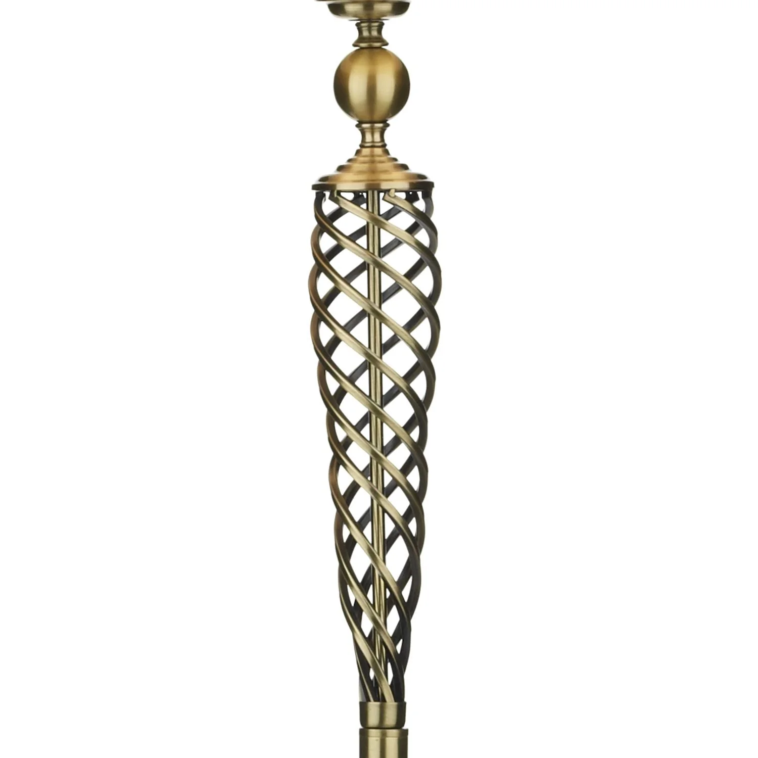 Siam Floor Lamp Antique Brass/ Satin Chrome With Shade E27 - Image 4