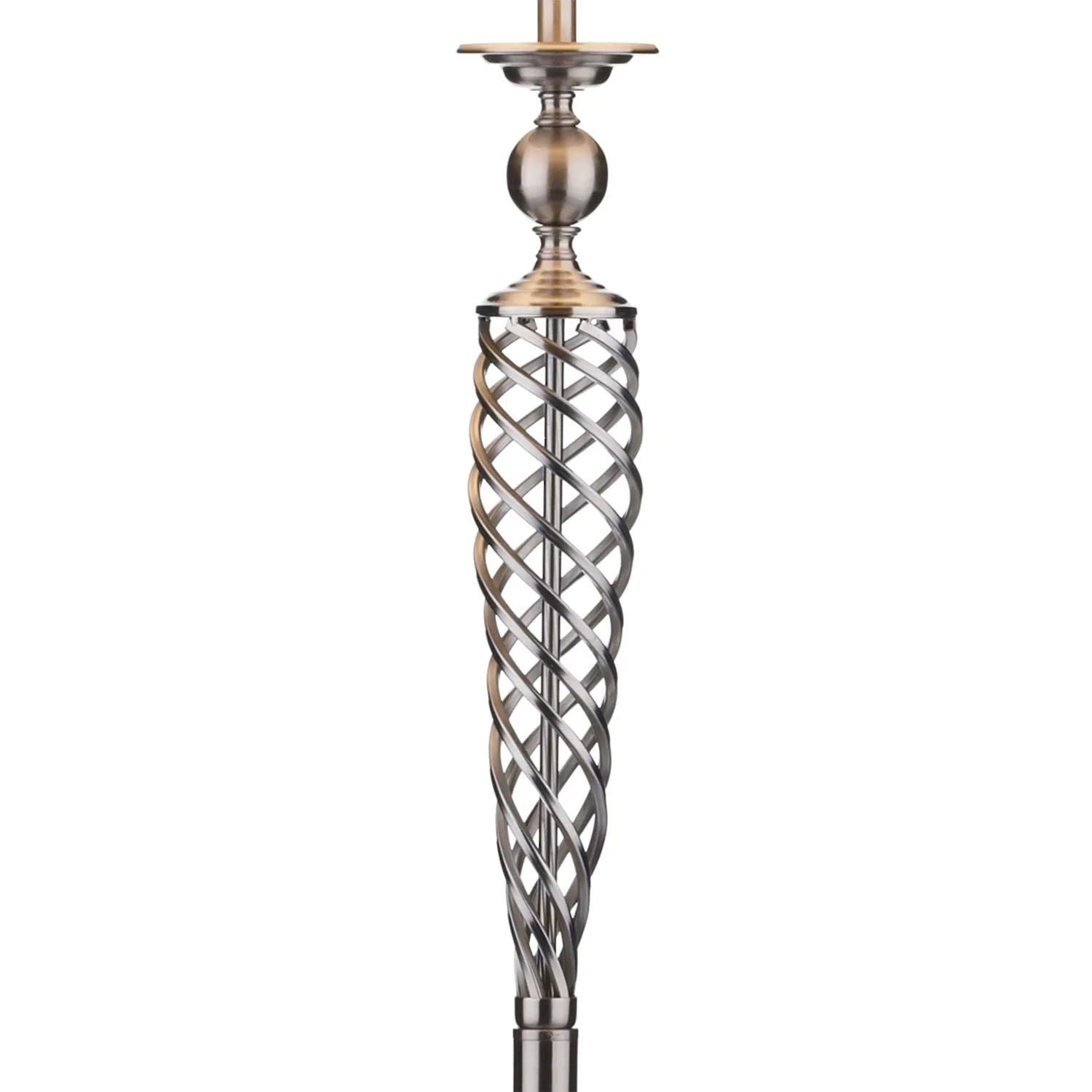 Siam Floor Lamp Antique Brass/ Satin Chrome With Shade E27 - Image 7
