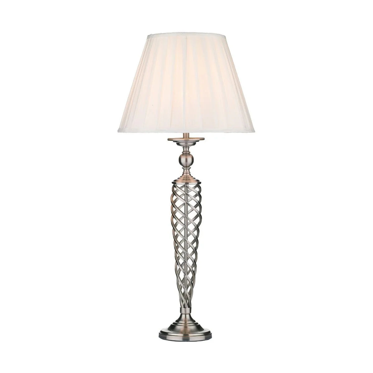 Siam Table Lamp complete with Shade Antique Brass & Satin Chrome - Image 2