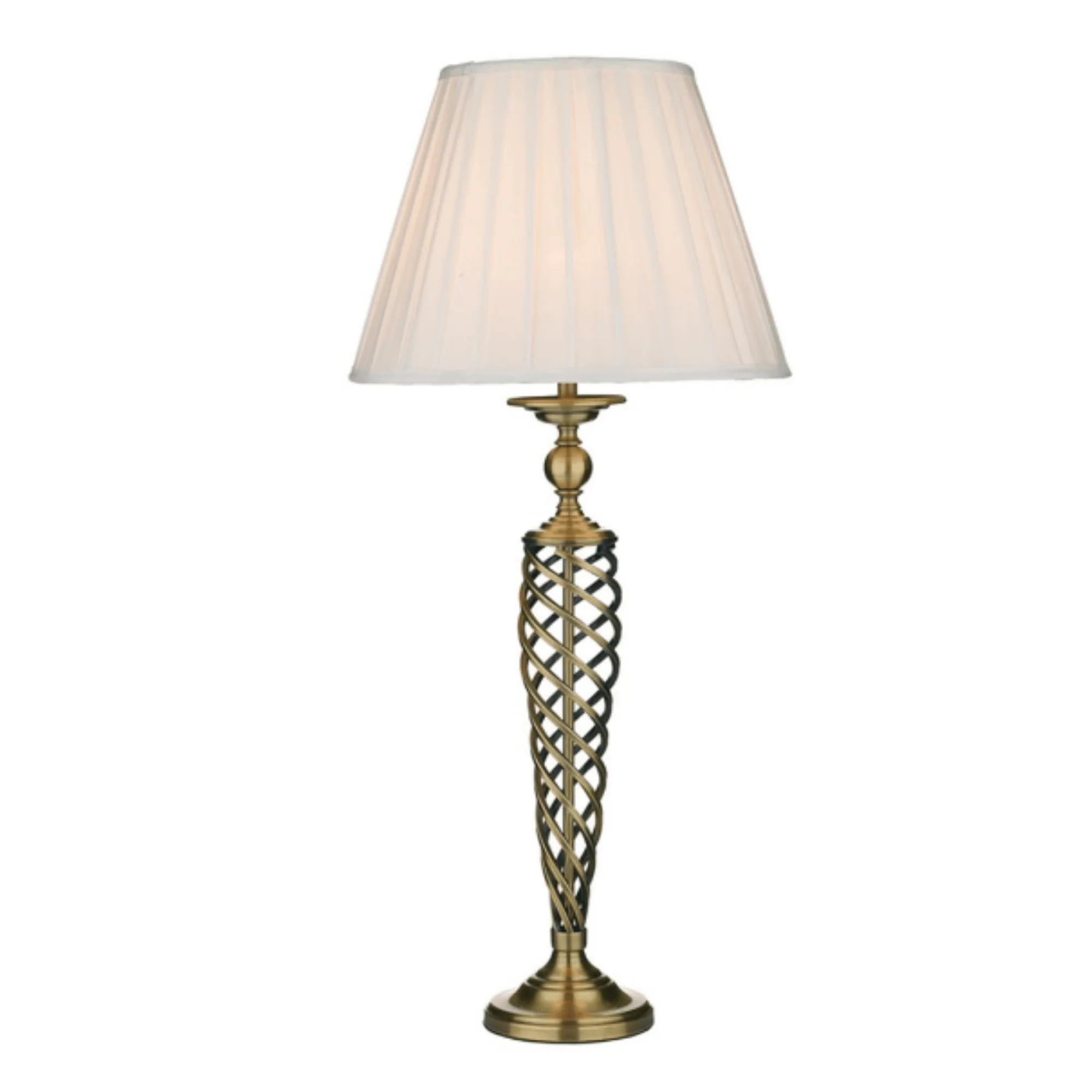 Siam Table Lamp complete with Shade Antique Brass & Satin Chrome - Image 3