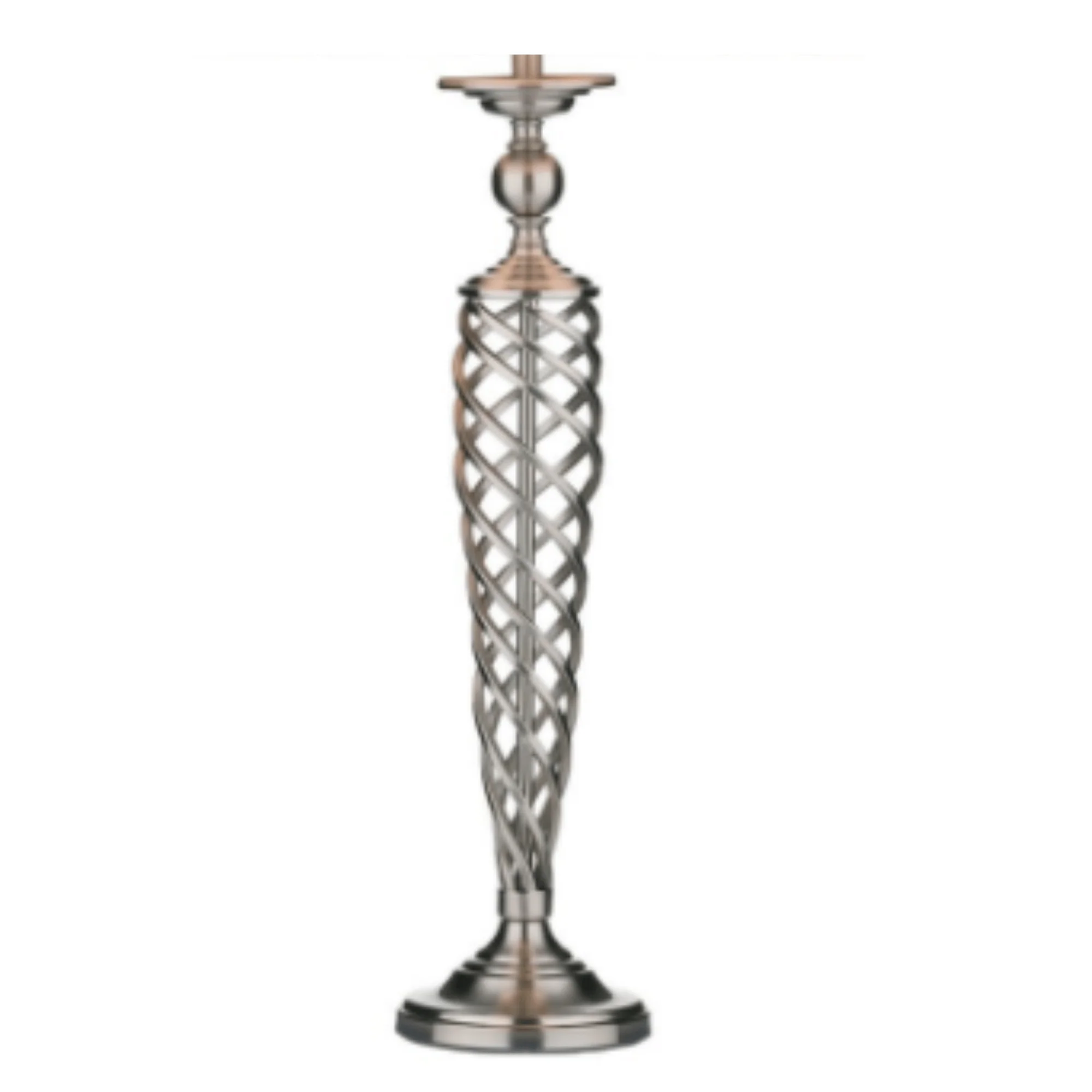 Siam Table Lamp complete with Shade Antique Brass & Satin Chrome - Image 6