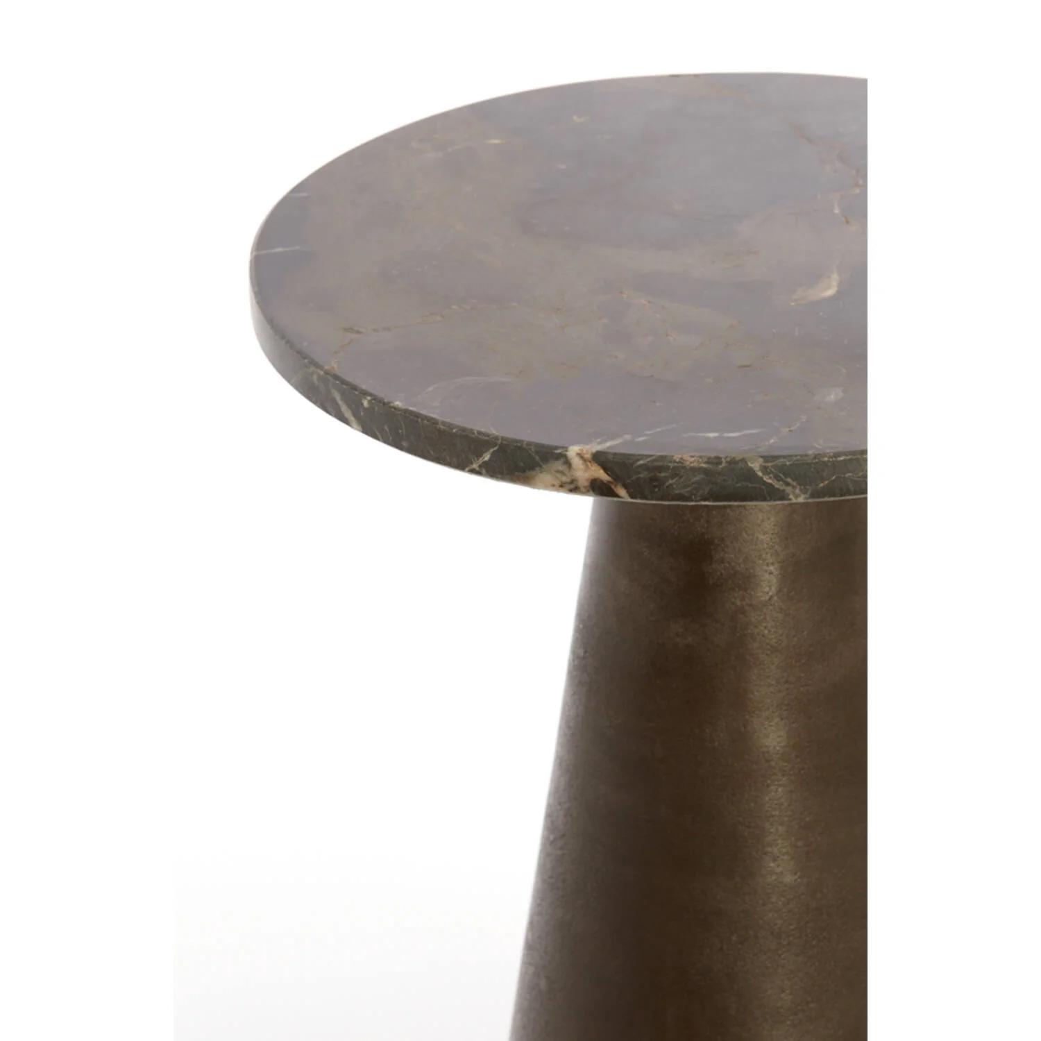 Ynez Side Table- Dark Brown Marble+Dark Brown - Image 2