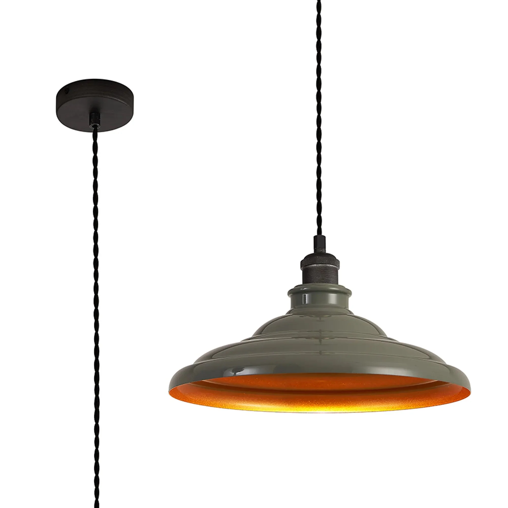 Sidley  1 Light Knurled Cable Pendant- Various Colours - Image 2