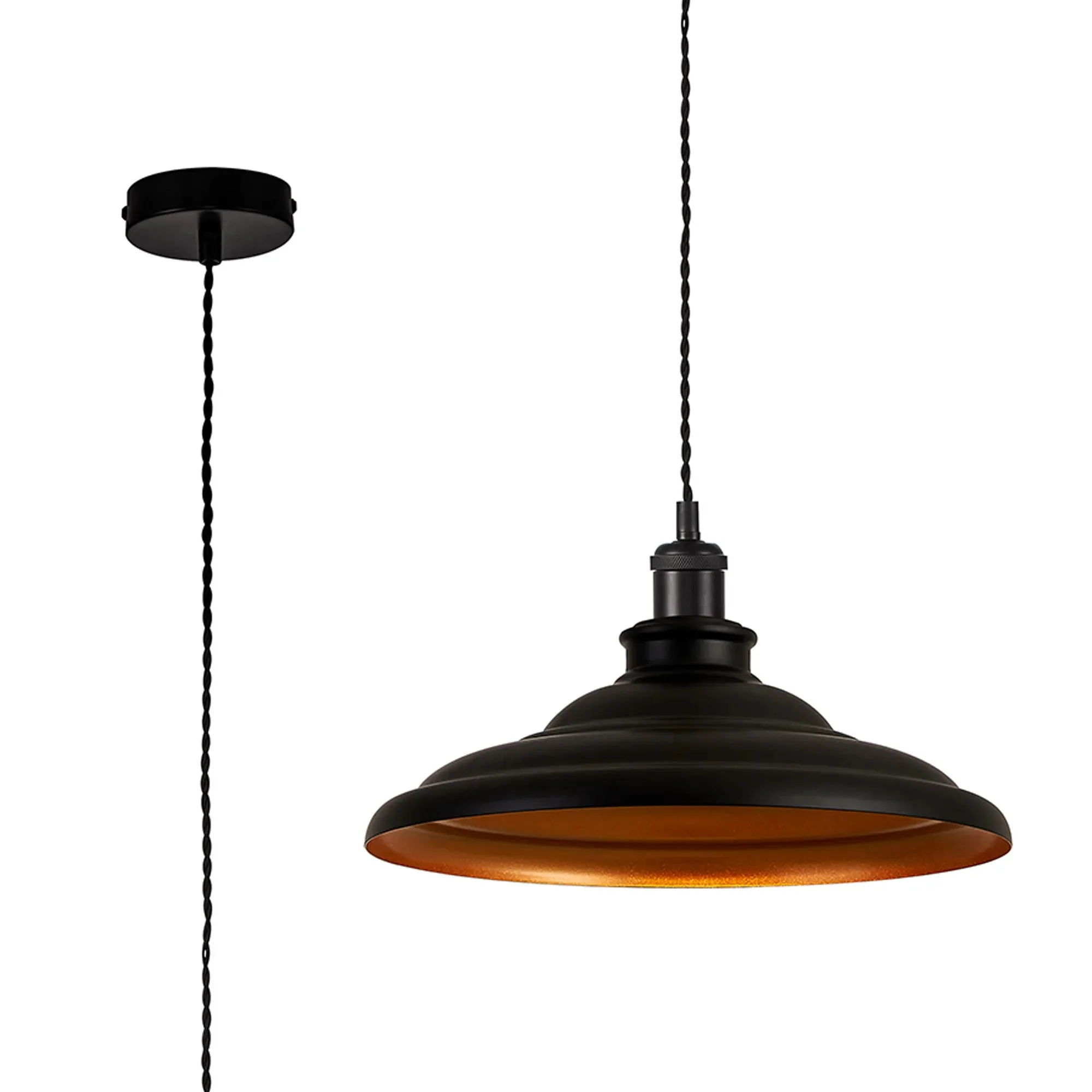 Sidley  1 Light Knurled Cable Pendant- Various Colours - Image 4