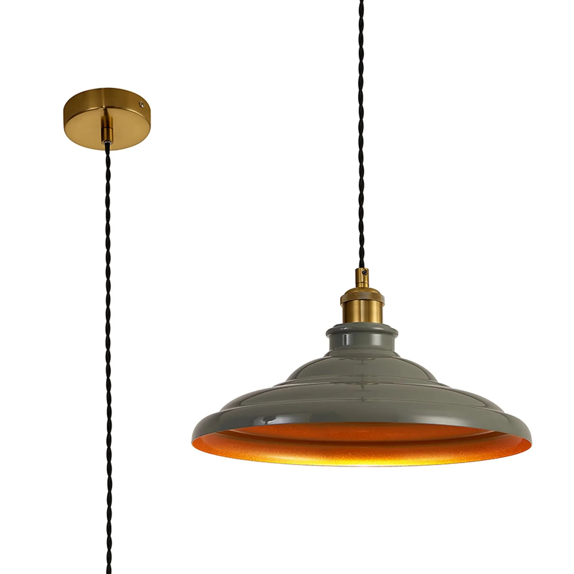 Sidley  1 Light Knurled Cable Pendant- Various Colours - Image 8
