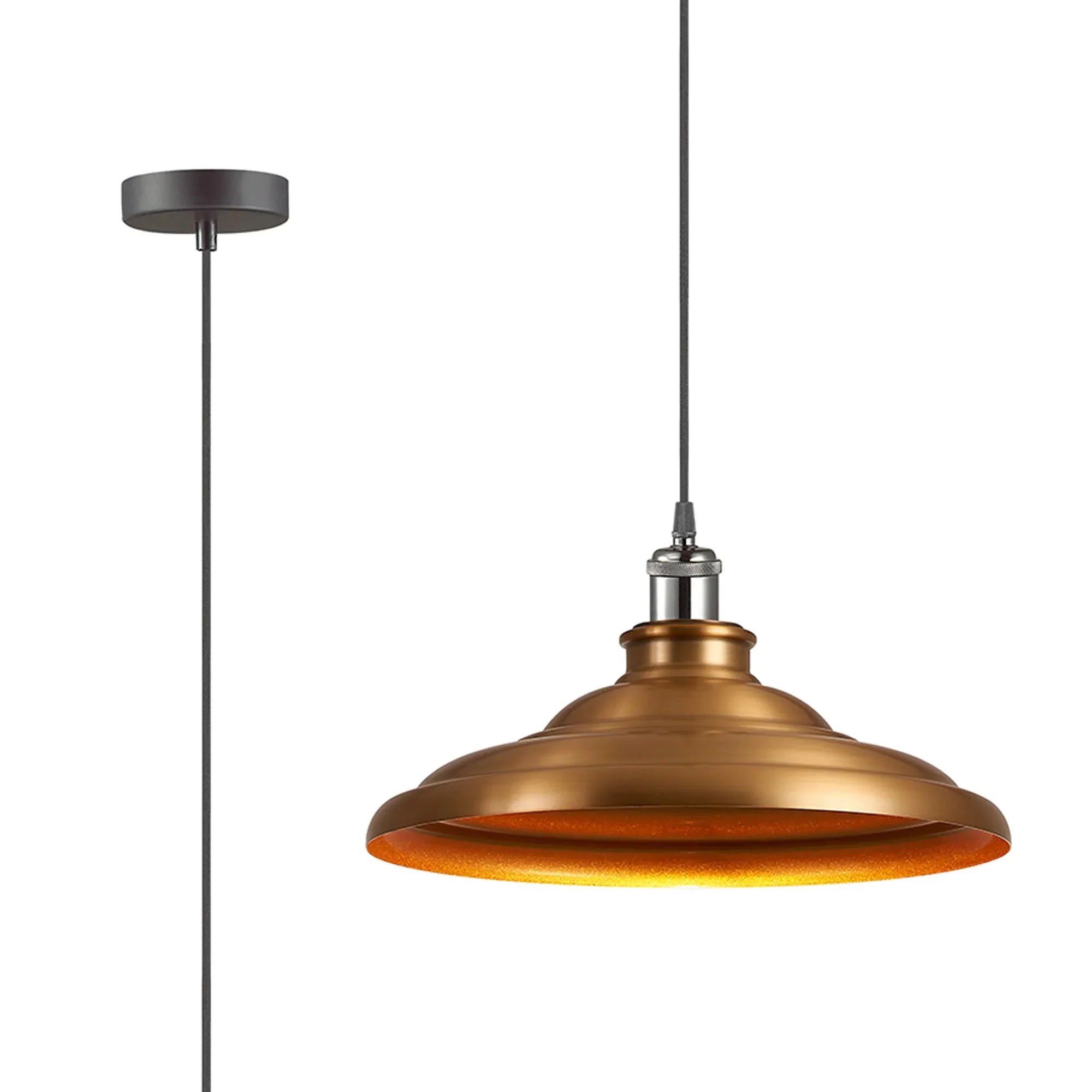Sidley  1 Light Knurled Cable Pendant- Various Colours - Image 9