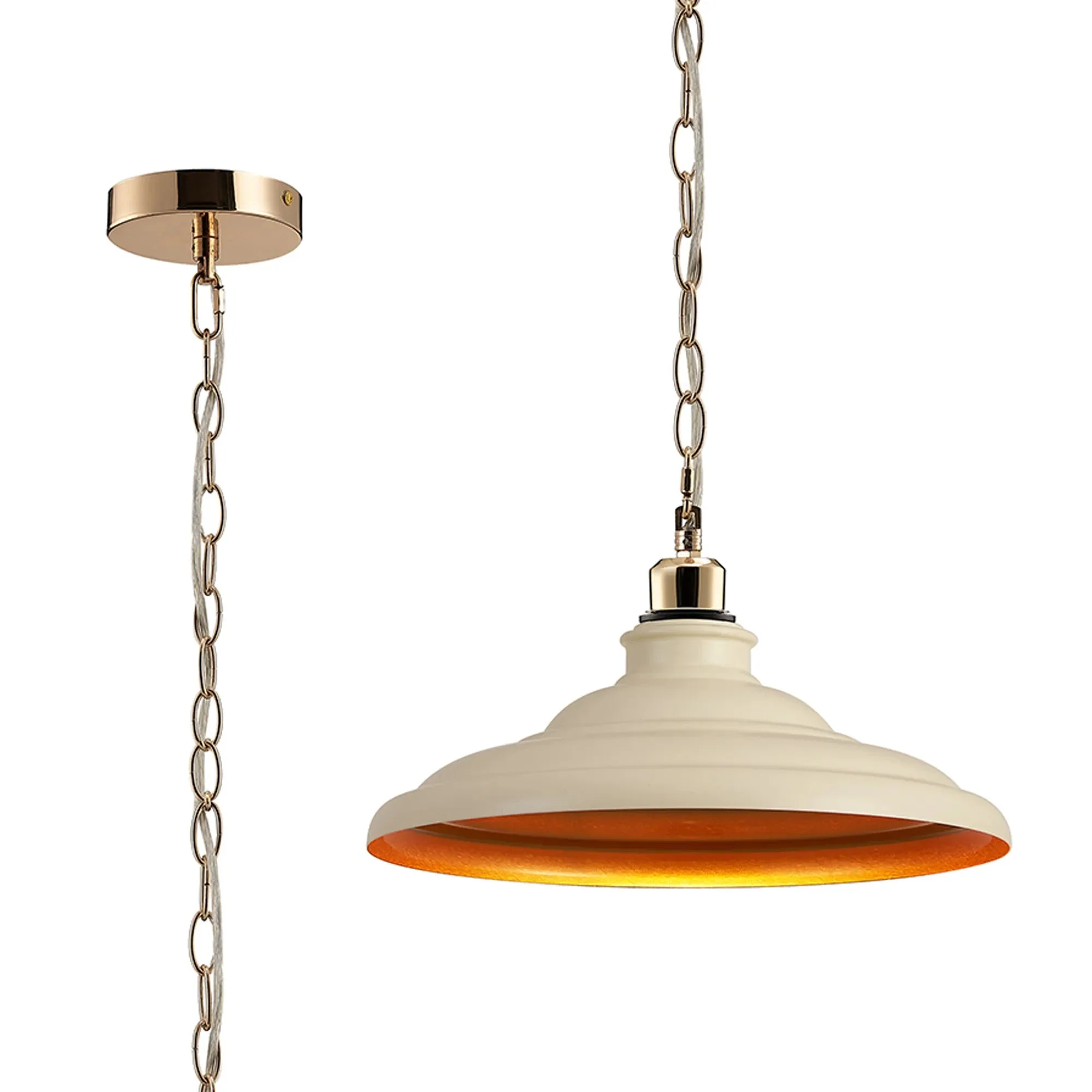 Sidley  1 Light Knurled Chain Pendant - Various Colours - Image 4