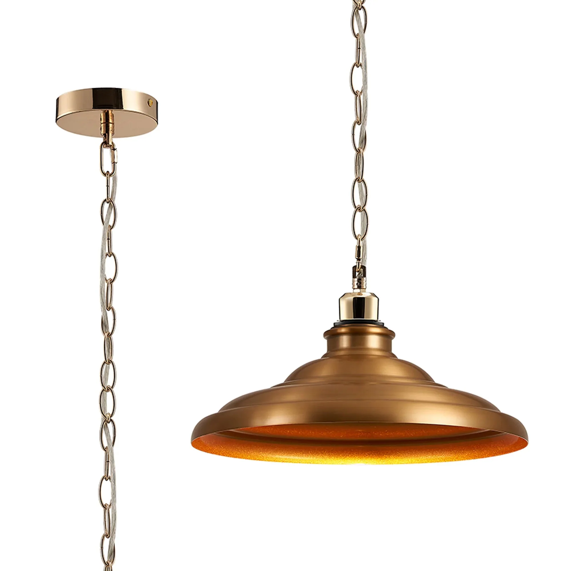 Sidley  1 Light Knurled Chain Pendant - Various Colours - Image 5