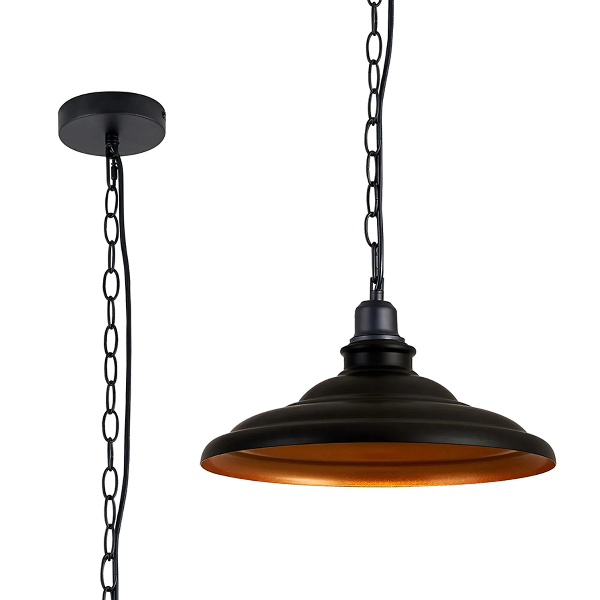 Sidley  1 Light Knurled Chain Pendant - Various Colours - Image 6