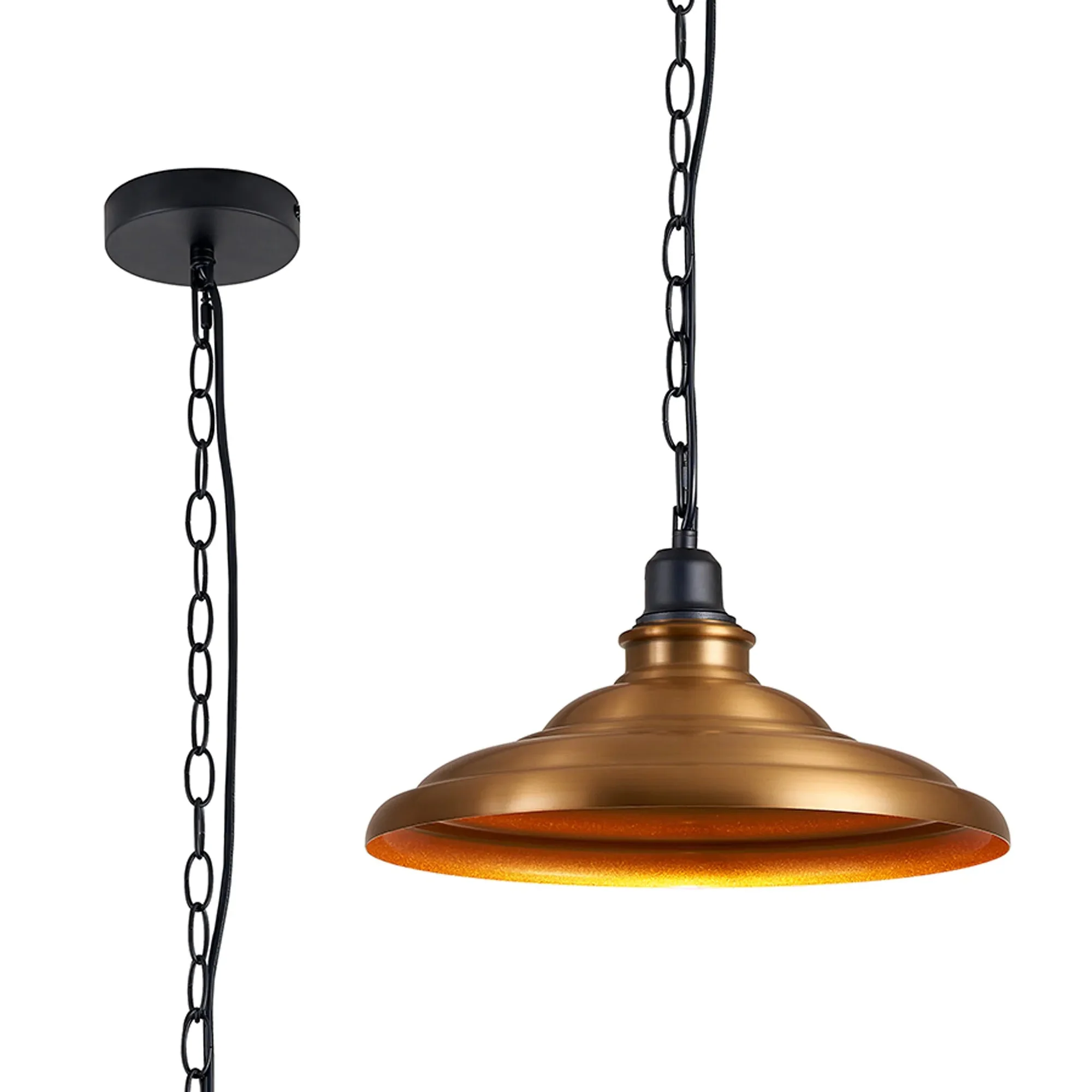 Sidley  1 Light Knurled Chain Pendant - Various Colours - Image 8