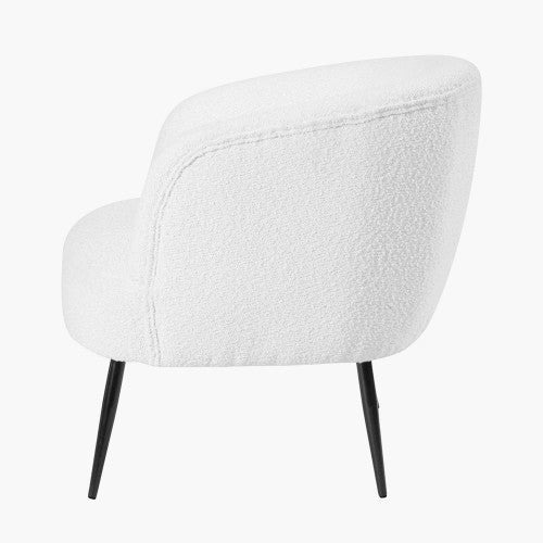 Siena Tub Chair - White Boucle & Black Legs Finish - Image 3