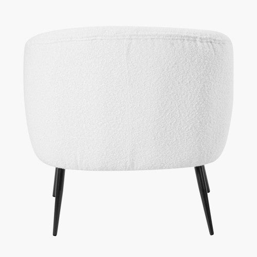 Siena Tub Chair - White Boucle & Black Legs Finish - Image 4