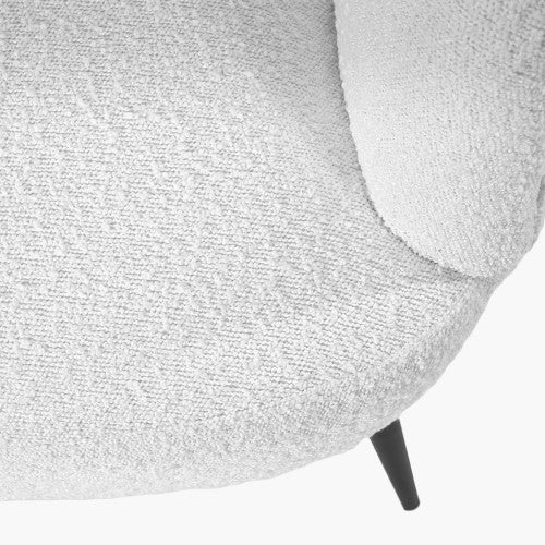 Siena Tub Chair - White Boucle & Black Legs Finish - Image 6