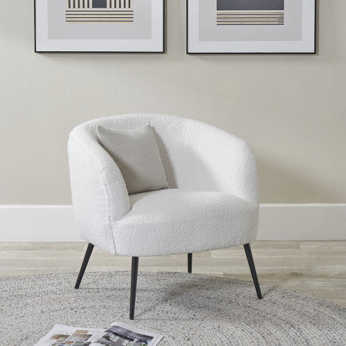 Siena Tub Chair - White Boucle & Black Legs Finish - Image 8